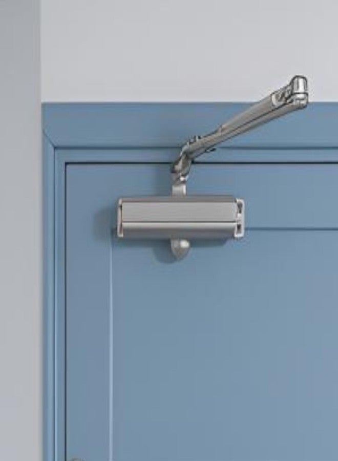 Dorset Door Closer | Hydraulic Auto Door Closer for Wooden & Aluminum Doors | Max Door Weight: 60kg | Max Door Width: 950mm | Adjustable Closing & Latching Speed | Silver Finish | DC60SM - Image 1